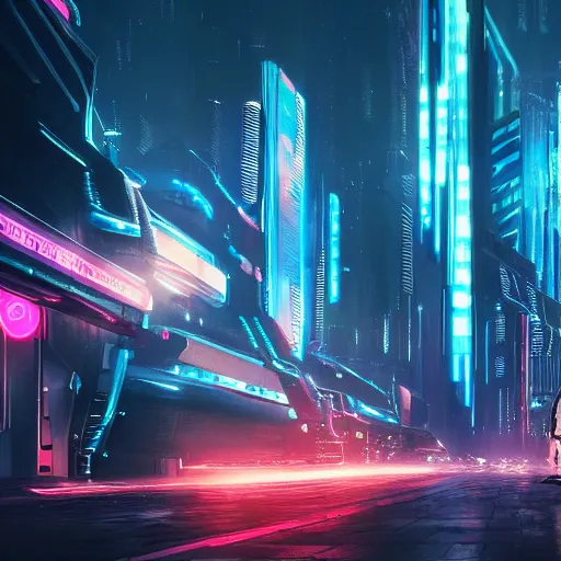 Image similar to stunning futuristic city, blade runner mood, tron light, lots of neon lights, natural volumetric lighting, realistic 4k octane beautifully detailed render, big clouds, H.R. Giger buildngs