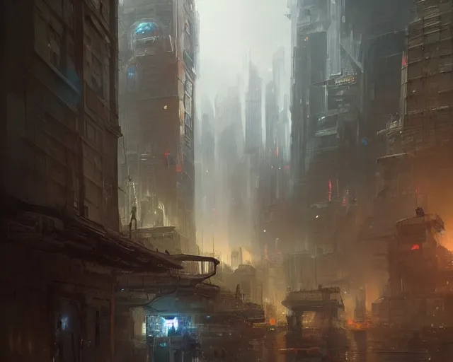 Image similar to great city outside of time, a sci-fi digital painting by Greg Rutkowski and James Gurney, trending on Artstation