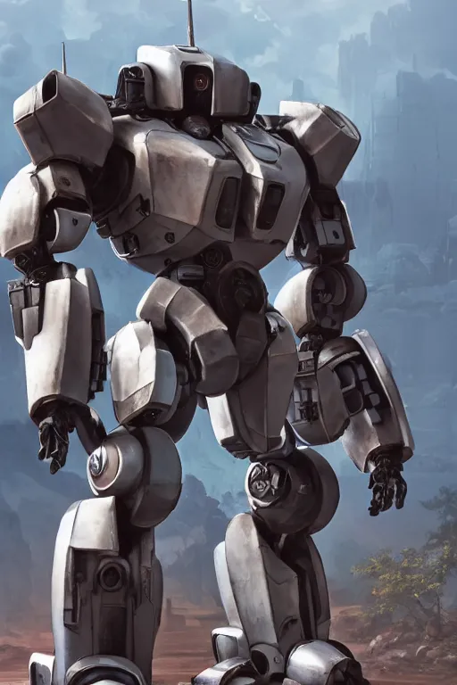 Image similar to mechwarrior 5 : mercenaries mech megaman transformer robot boss tank engine game octane render, 4 k, hd 2 0 2 2 3 d cgi rtx hdr style chrome reflexion glow fanart, global illumination ray tracing hdr fanart arstation by ian pesty by jesper ejsing pixar and disney unreal zbrush central hardmesh