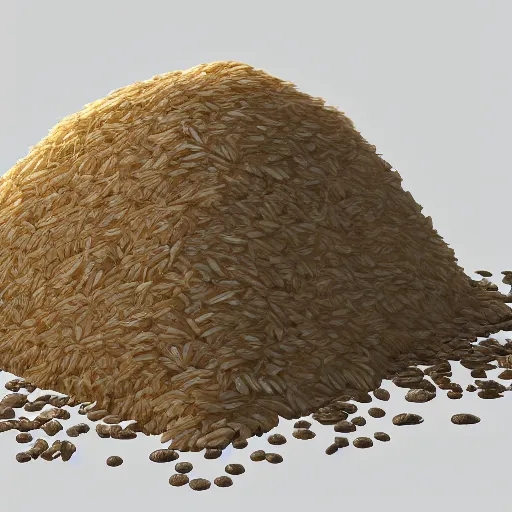 Prompt: Piles of rice scattered, unreal engine render