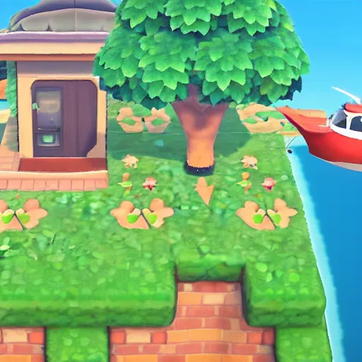 Image similar to screenshot of carpet bombing in animal crossing