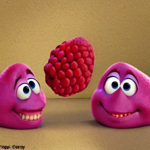 Image similar to raspberry as a pixar character