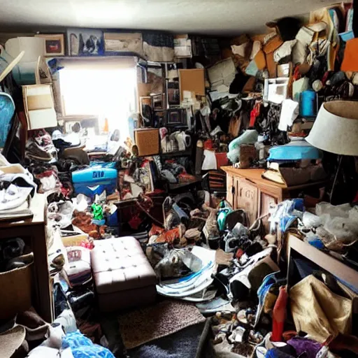 Image similar to room filled with stuff by hoarder