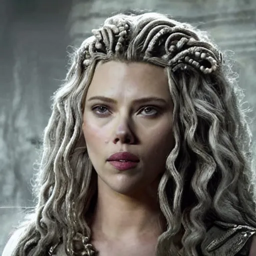 Image similar to scarlett johanson as medusa