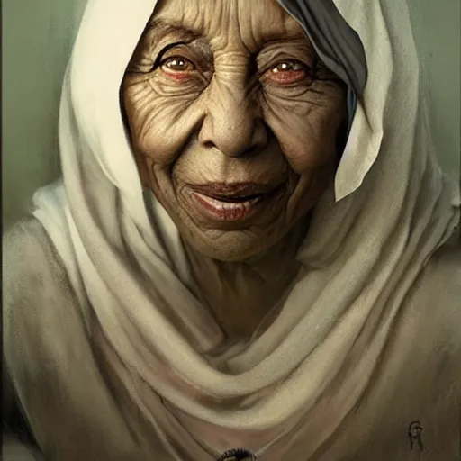 Prompt: a hyper realistic painting of mother theresa with ice t, by greg rutkowski and santiago caruso,