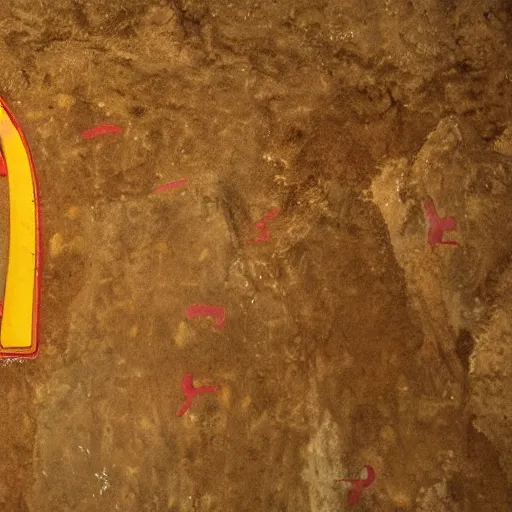 Prompt: a cave painting of McDonalds