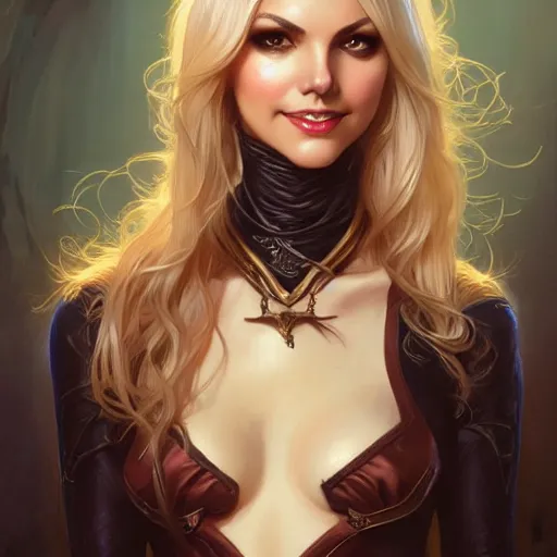 Image similar to Blonde Victoria Justice as Bat Girl, western, D&D, fantasy, intricate, elegant, highly detailed, digital painting, artstation, concept art, matte, sharp focus, illustration, art by Artgerm and Greg Rutkowski and Alphonse Mucha