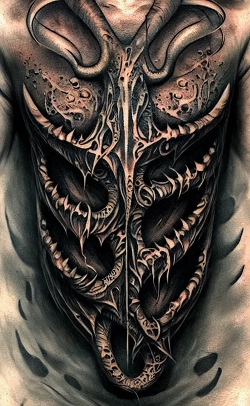 Devil Tattoo On Chest - Tattoos Designs