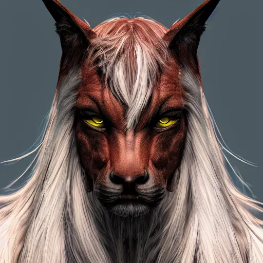 Prompt: A hyper real comic book style portait painting of a horsecat, unreal 5, hyperrealistic, octane render, cosplay, RPG portrait, dynamic lighting