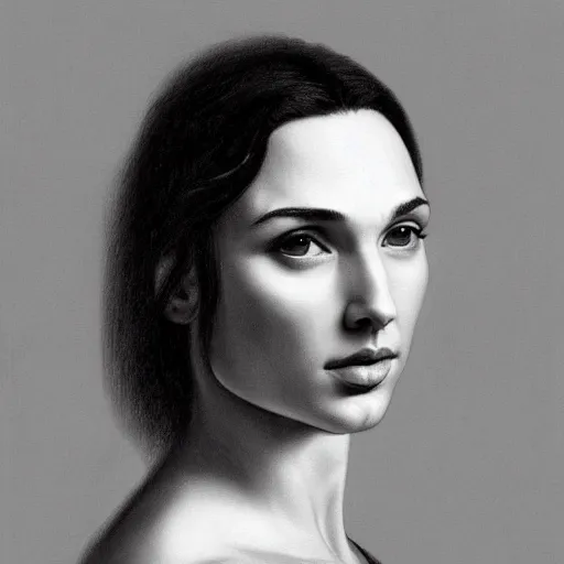 Prompt: a striking hyper real painting of Gal Gadot by da Vinci.