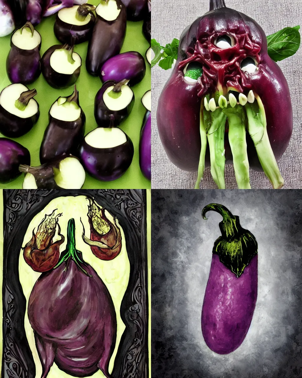 Prompt: eggplant demon, gothic