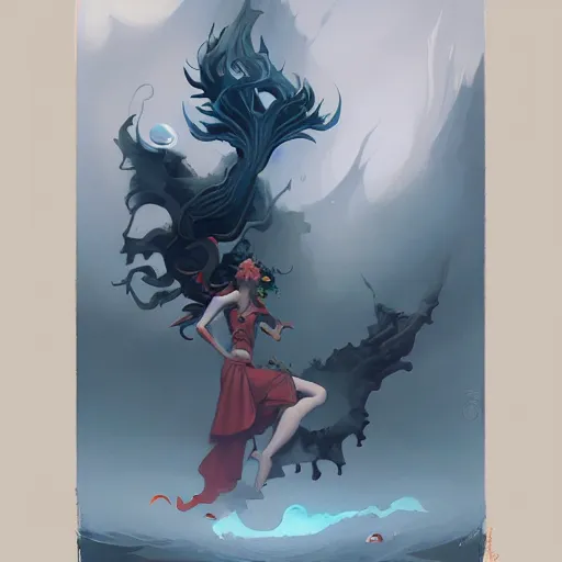 Prompt: A painting in the style of Peter Mohrbacher and in the style of James Jean.