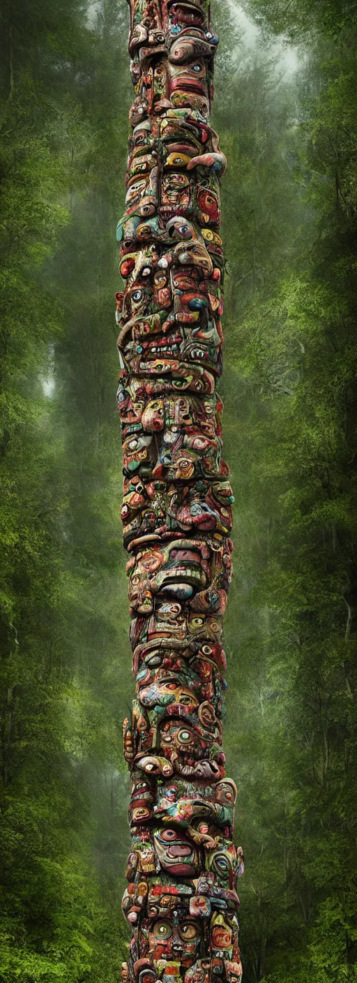 Image similar to totem pole l - tree fractal by callebaut, erik johansson, kim keever,