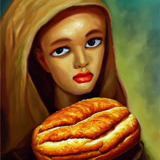 Prompt: 🍞🍞🍞👹, high quality oil painting