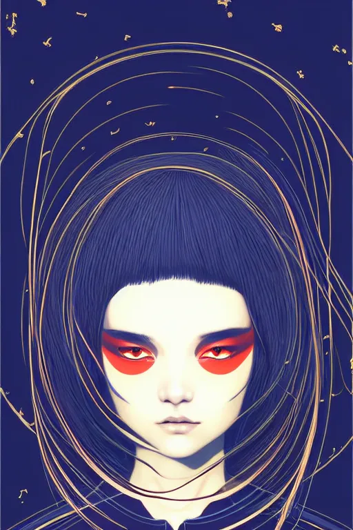 Prompt: portrait of a zodiac virgo entity by james jean by ilya kuvshinov kintsugi