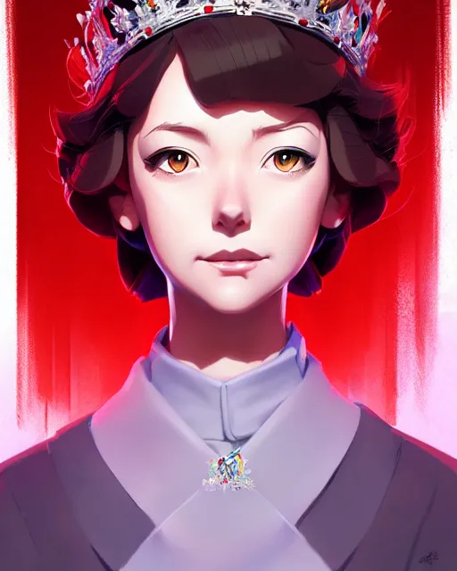 Image similar to queen elizabeth, portrait shinkai makoto studio ghibli studio key hideaki anno sakimichan stanley artgerm lau rossdraws james jean marc simonetti elegant highly detailed digital painting artstation pixiv