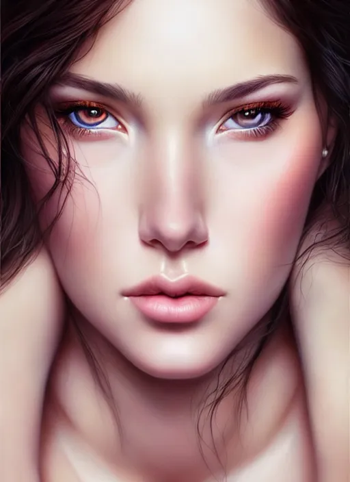 Image similar to a gorgeous female photo, professionally retouched, soft lighting, half body shot, realistic, smooth face, perfect eyes, symmetrical, wide angle, sharp focus on eyes, 8 k high definition, insanely detailed, intricate, elegant, art by artgerm