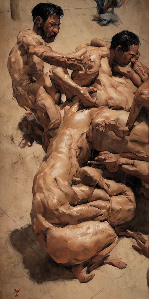 Image similar to oil painting scene from the birthing by kim jung gi