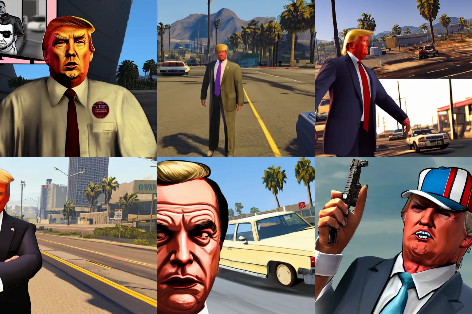 Prompt: GTA V game with Donald Trump as the character