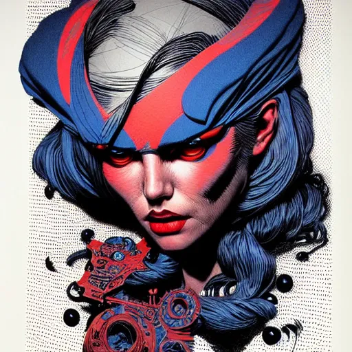 Image similar to portrait soft low light, by killian eng and joe fenton and martin deschambault, inspired by 2 0 0 0 ad comics, red and blue only, etching, fine, sharp high detail,