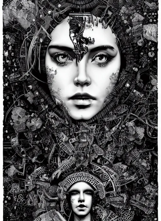 Image similar to Diselpunk goddess painting by Dan Hillier, trending on artstation, artstationHD, artstationHQ, 4k, 8k