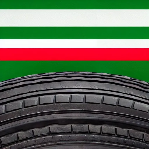 Image similar to a tire with the Mexican flag printed on it, National Geographic photo, coherent like Dall-E 2