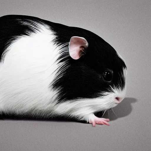 Image similar to black line art white background, clean, simple, cute, guinea pig, art