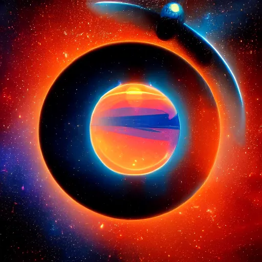 Image similar to Blue Ariane 6 in space, Orange planet, intricate, SCI-Fi, movie poster, digital art