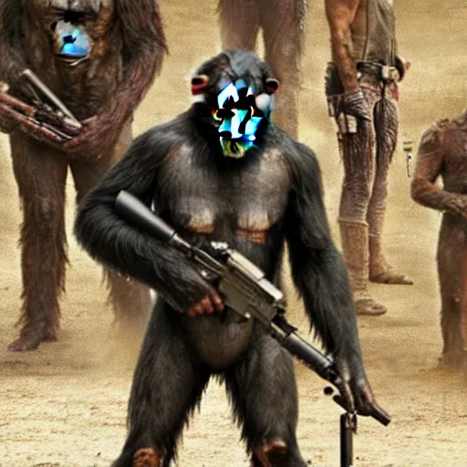 Image similar to planet of the apes In The Walking Dead Very detailed 4K quality Super Realistic