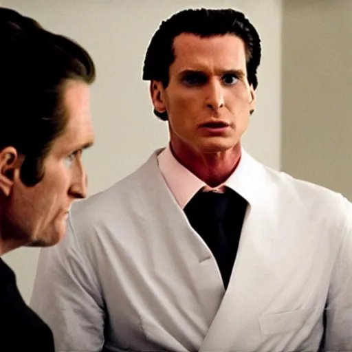 Image similar to patrick bateman as a giga chad