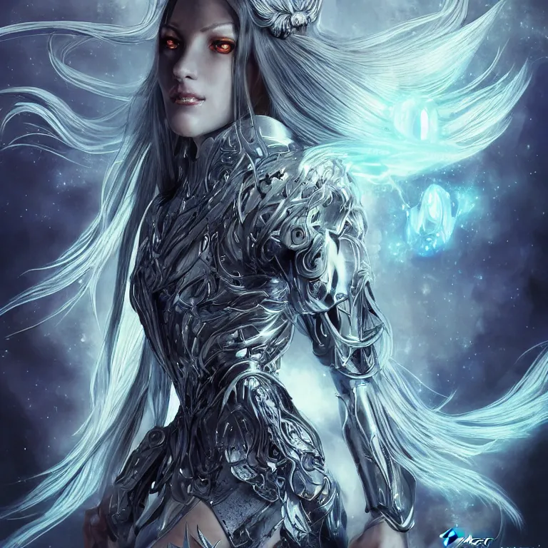 Prompt: beautiful cinematic fantasy poster, sci-fi, semi-transparent, candy gumdrop head with brilliant silver flowing hair and a brilliant jeweled silver helm, beautiful white glowing eyes, wideshot ultrawide angle epic scale, hybrid from The Elden Ring and art direction by Darius Zawadzki ;by artgerm; wayne reynolds art station; cinematic quality character render; low angle; ultra high quality model; production quality cinema model;