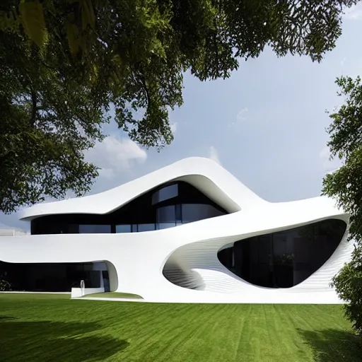 Image similar to house designed by zaha hadid