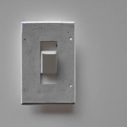 Image similar to a cast concrete light switch. Plain white background