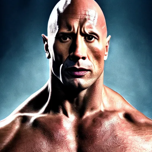 Image similar to a film still of dwayne johnson as voldemort, studio photography, high detail, ultra high detail, 4 k, hdr, 8 k