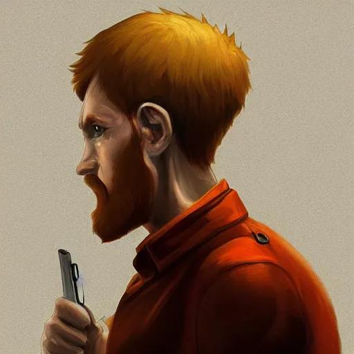 Image similar to Ginger Man, digital Painting, artstation, ultradetailed, Pinterest