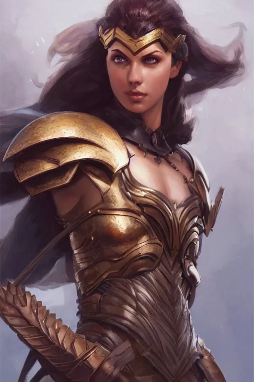 Image similar to amazon valkyrie athena, d & d, fantasy, portrait, highly detailed, headshot, digital painting, trending on artstation, concept art, sharp focus, illustration, art by artgerm and greg rutkowski and magali villeneuve