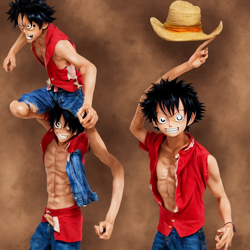 Monkey D Luffy as a photography realistic. high definition, ((Si 