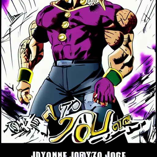 Image similar to Dwayne Johnson in JoJo's bizarre adventure anime style