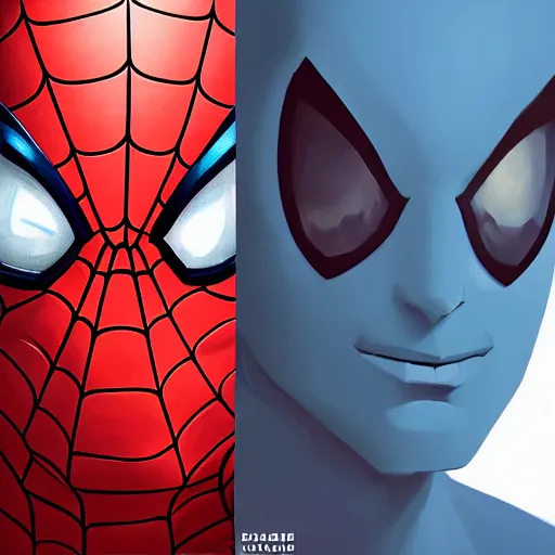 Image similar to face icon stylized minimalist spider - man, loftis, cory behance hd by jesper ejsing, by rhads, makoto shinkai and lois van baarle, ilya kuvshinov, rossdraws global illumination