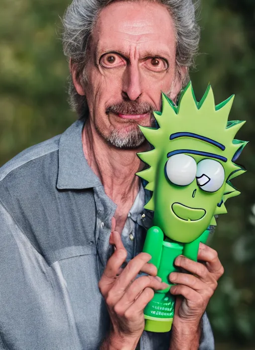 Image similar to portrait photo still of real life rick and morty character rick sanchez, 8 k, 8 5 mm f 1. 8