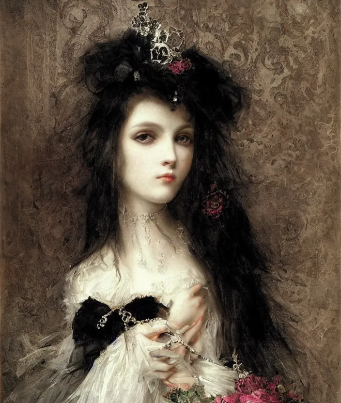 Image similar to gothic princess portrait by william - adolphe bouguerea, highly detailded