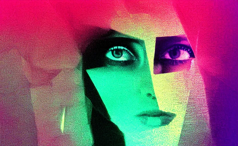 Prompt: vhs glitch art portrat of a strange woman hidden underneath a sheet, foggy environment, static colorful noise glitch olumetric light, by bekinski, unsettling moody vibe, vcr tape, 1 9 8 0 s analog video, vaporwave aesthetic, directed by david lynch, colorful static, datamosh, pixel stretching