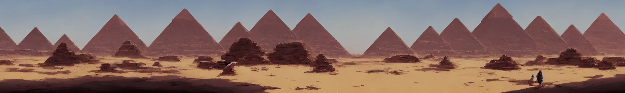 Image similar to egyptian landscape, desert, by studio ghibli and greg rutkowski