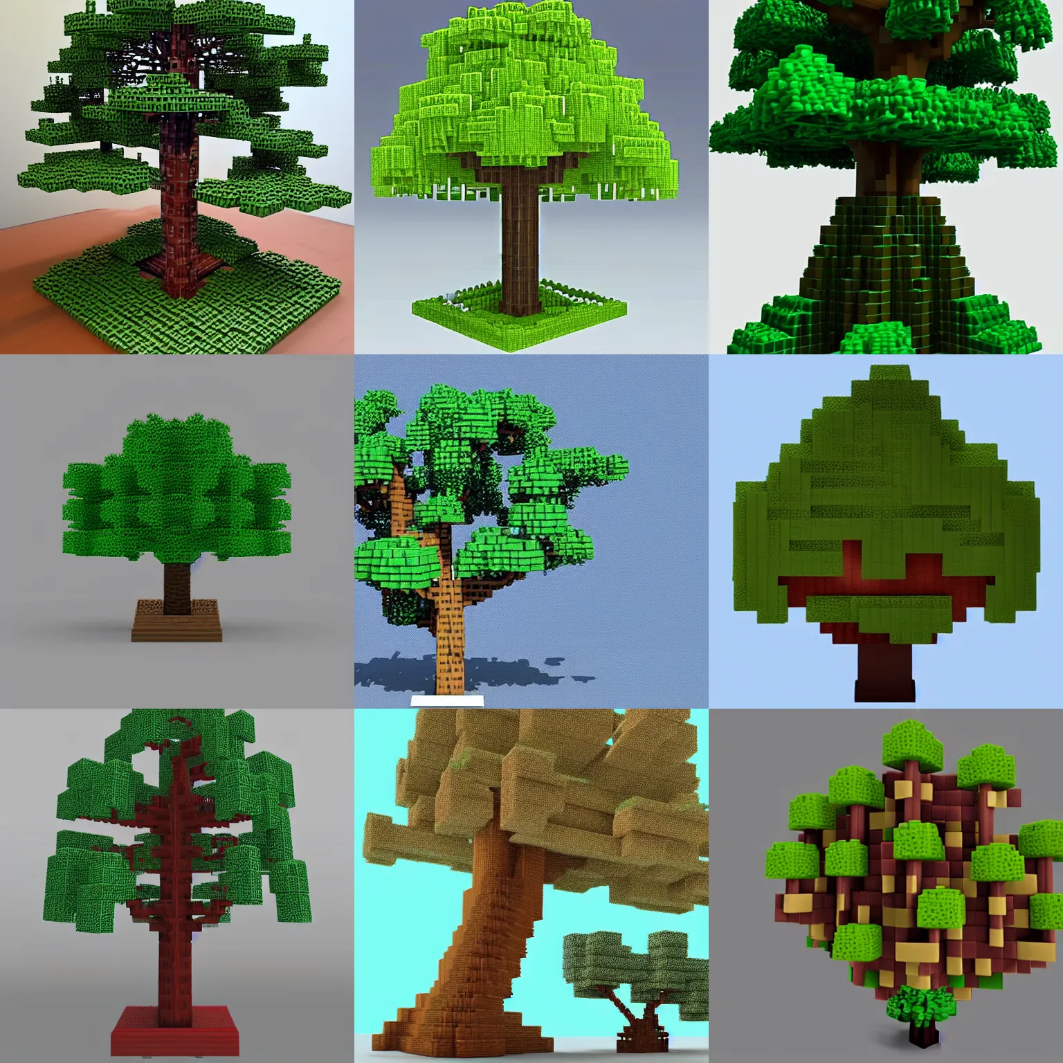 Prompt: a tree made of voxels