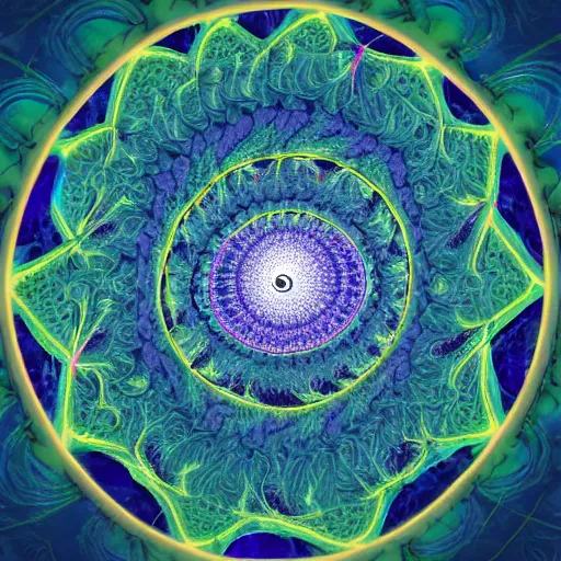 Image similar to the fractal portal at the psychedelic event horizon