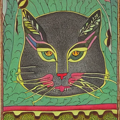 Image similar to a cat in the style of morris hirshfield