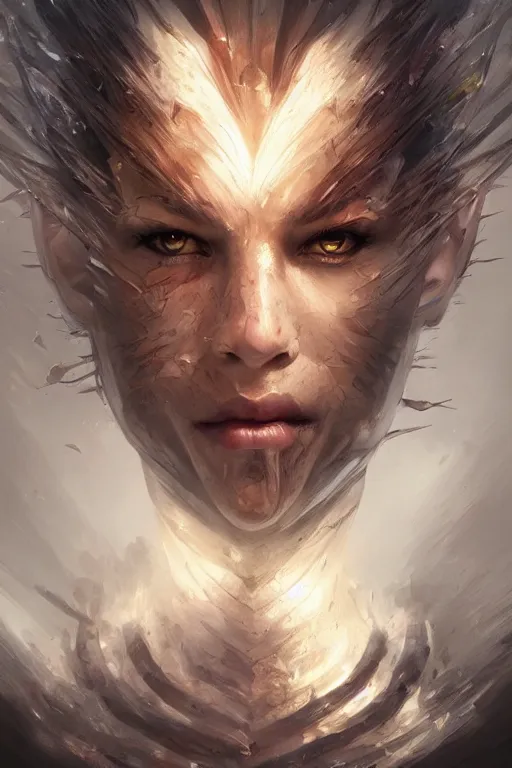 Image similar to triple faces blending into each other surrealism, d & d, fantasy, portrait, highly detailed, headshot, digital painting, trending on artstation, concept art, sharp focus, illustration, art by artgerm and greg rutkowski and charlie bowater