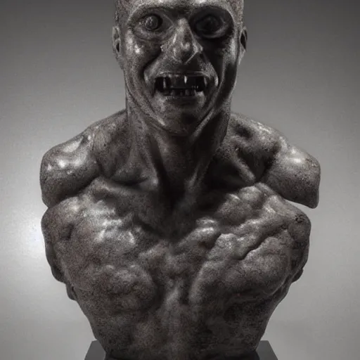 Prompt: photograph of an incredibly photorealistc SCP-173 statue