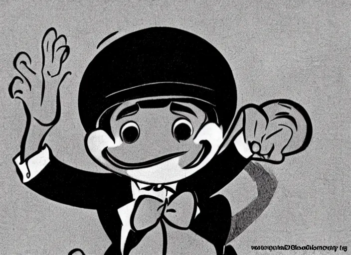 Prompt: cute obama in the style of a 1 9 2 0 s rubber hose walt disney cartoon