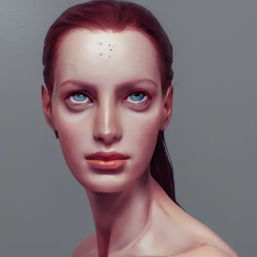 Prompt: a beautiful woman, anatomy studies, aesthetic, oil painting, pale colors, high detail, 8 k, wide angle, octane render, trending on artstation,
